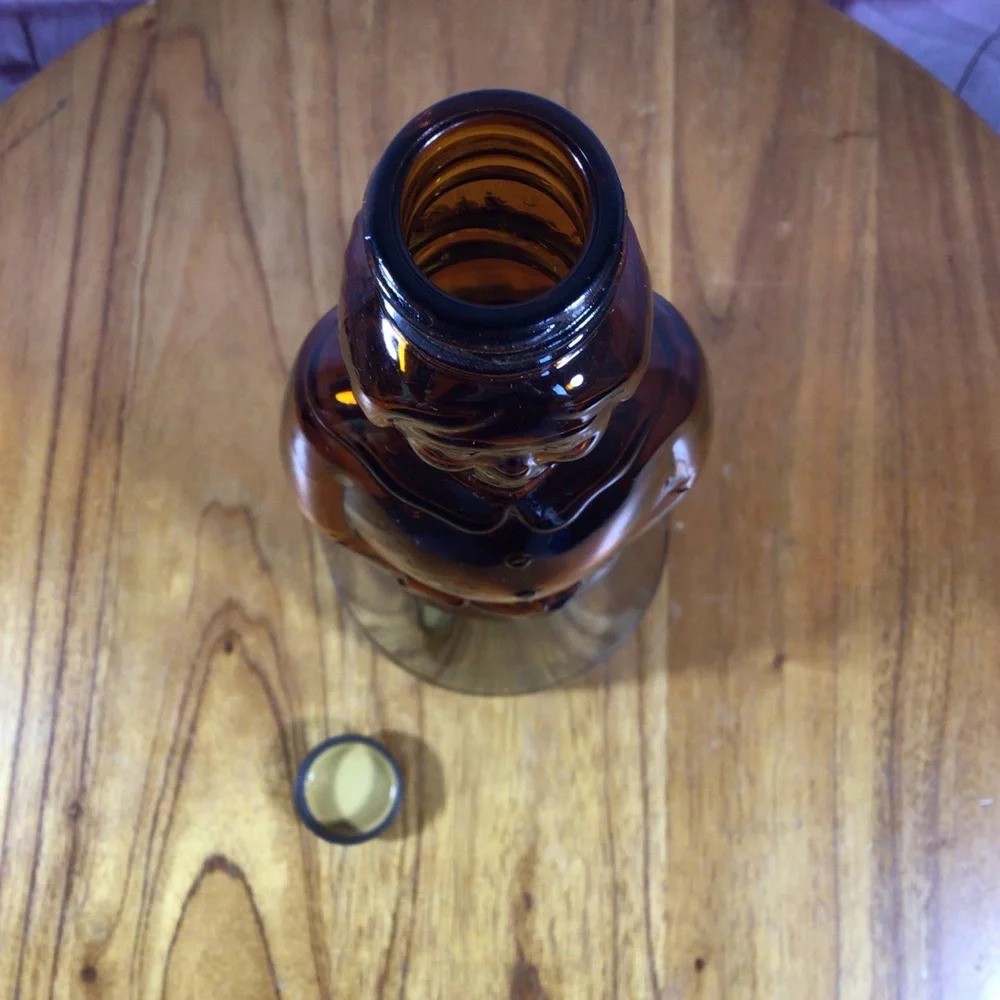 Vintage Mrs. Butterworth’s Amber Glass Syrup Bottle with Metal Screw On Cap - Picture 7 of 9